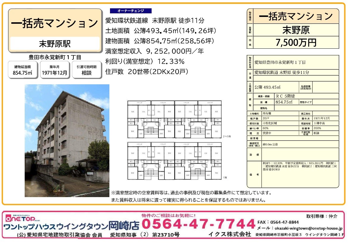 不動産売買・賃貸・リフォーム・住まい相談・物件査定・老人ホーム紹介はワントップハウス ウイングタウン岡崎店にお任せください！