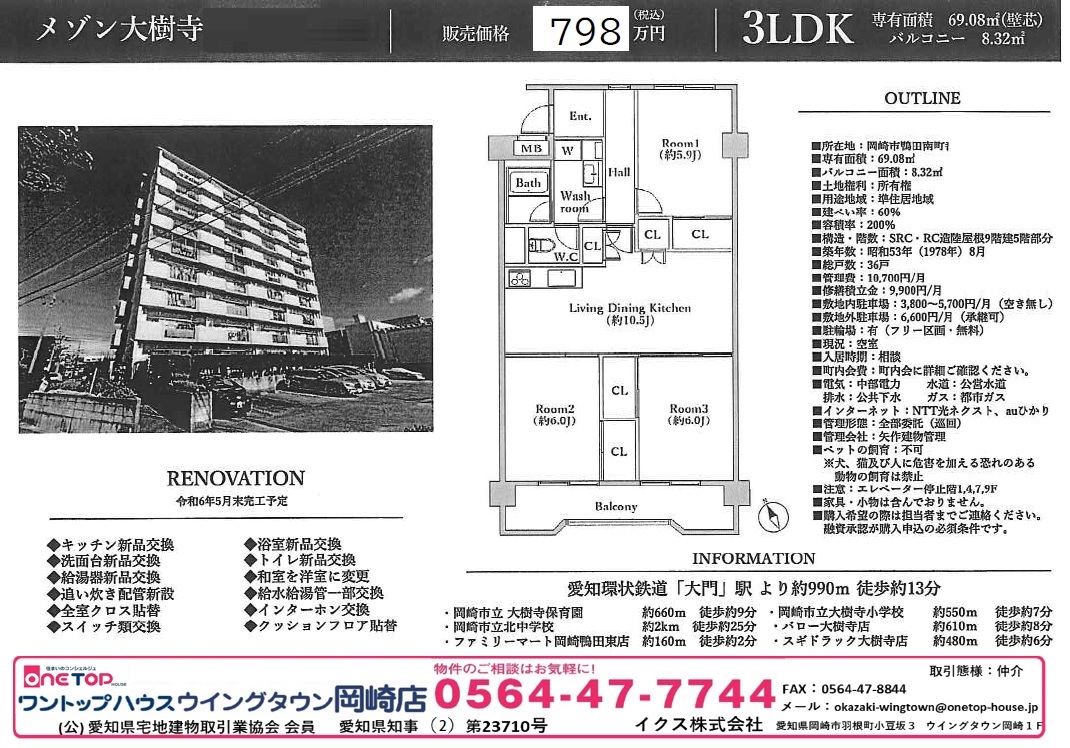 不動産売買・賃貸・リフォーム・住まい相談・物件査定・老人ホーム紹介はワントップハウス ウイングタウン岡崎店にお任せください！