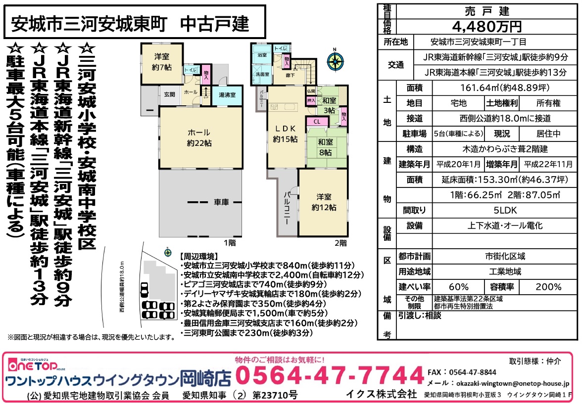不動産売買・賃貸・リフォーム・住まい相談・物件査定・老人ホーム紹介はワントップハウス ウイングタウン岡崎店にお任せください！