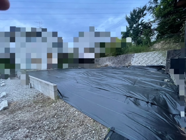 舞木町防草シート敷き１